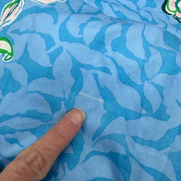 Lilly Pulitzer XXS Blue Green Floral Barbara Maxi Dress Puff 3/4 Sleeves READ - Picture 11 of 12